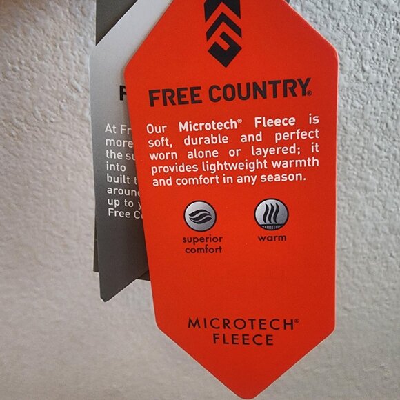 Free Country Jacket Mens Medium Jet Black Microtech Fleece Full Zip 268-M98307S - Picture 4 of 16